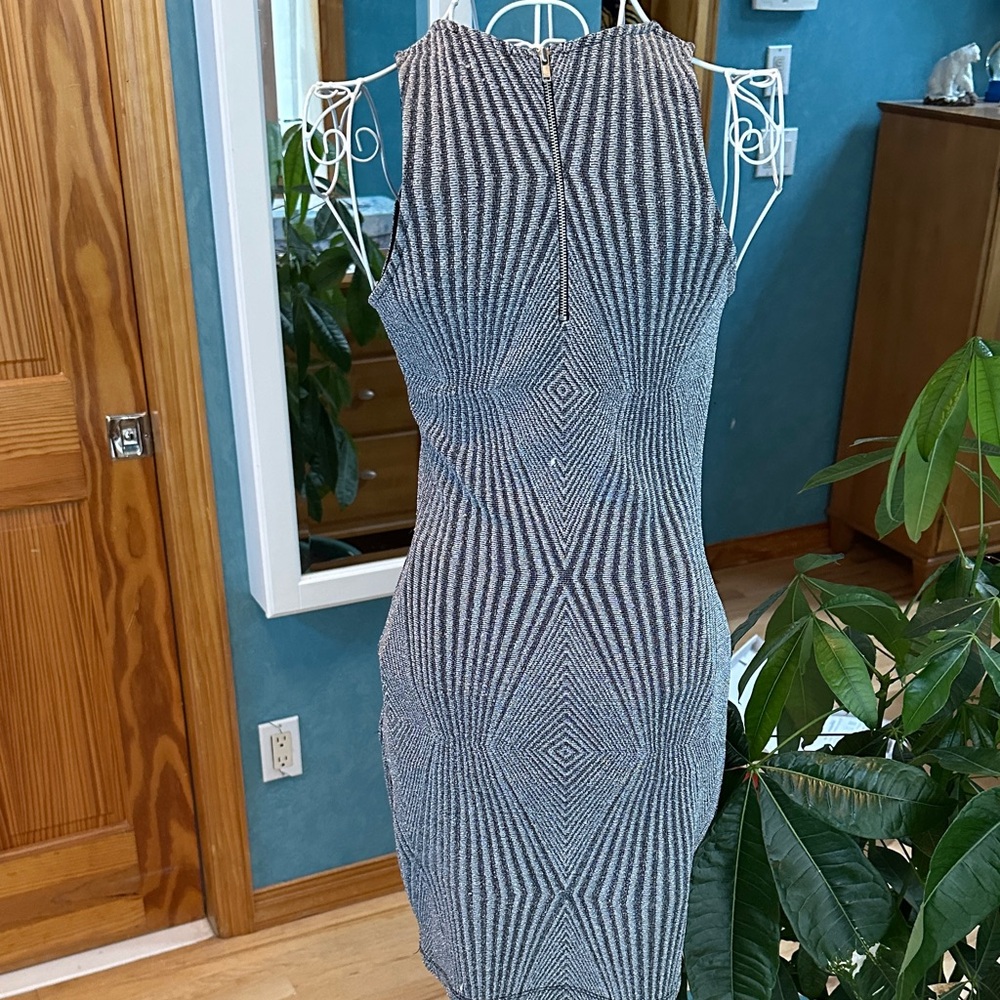 Aqua Silver Geometric Mini Dress - Picture 4 of 5